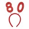 Beistle Club Pack of 12 Red "80" Glittered Bopper Headband Birthday Party Favors
